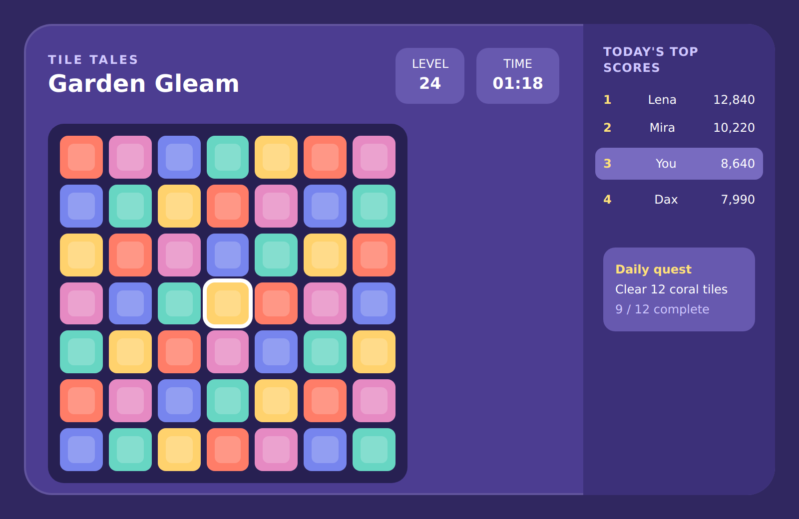 Preview of the app TakoCode built for this prompt